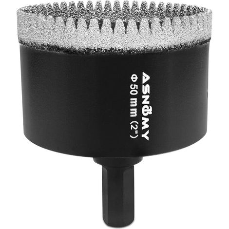 50 mm Scie cloche Diamantée Dentelée, Brasé Foret Trépan Diamant pour carrelage,Couronne de forage Diamant Pour verre, carrelage, porcelaine, pierre de granit, quartzite (1/5)