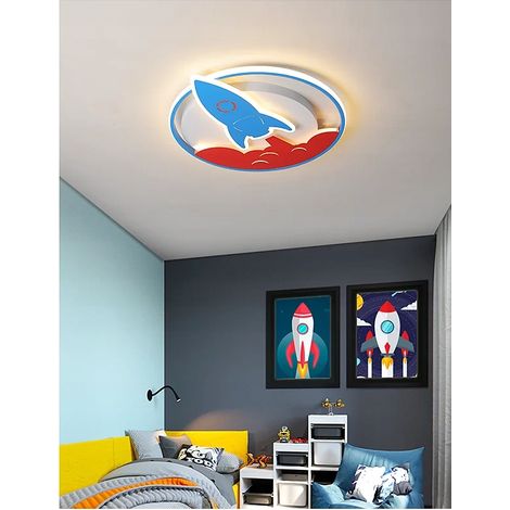 Kinder Deckenlampe LED Kronleuchter Flugzeug Wolke Rakete neu