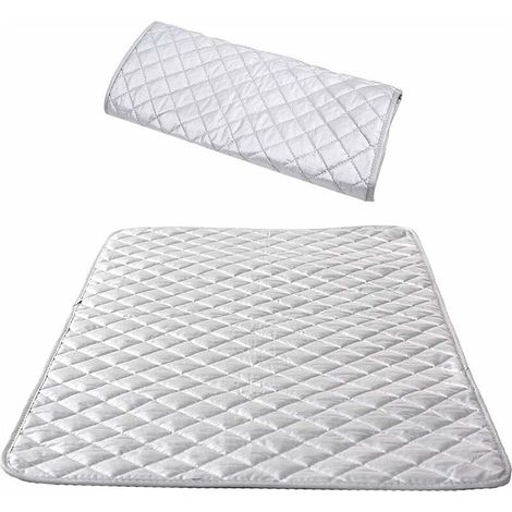 Isolierter Bügelbrettbezug, Dampfbügelmatte aus Baumwolle, tragbare Tischbügelmatte für Waschmaschine, Trockner, Reisen, Zuhause, Silber, 48 x 85 cm (1 Stück) (1/5)