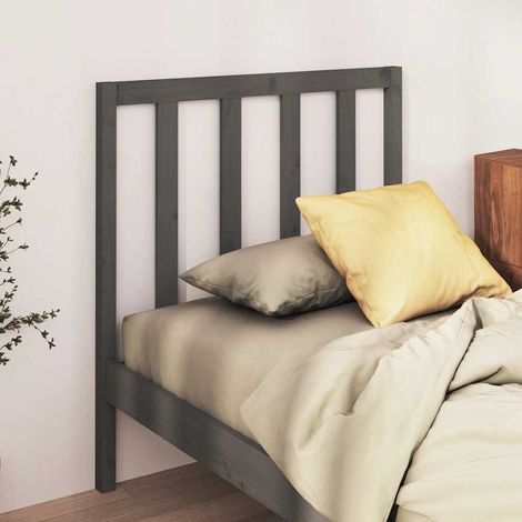 Maison Exclusive - Testiera per Letto Grigia 81x4x100 cm in Legno Massello di Pino (1/5)