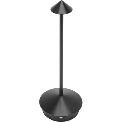 Lampe de table sans fil en fer rechargeable, lampe de chevet à 3 températures de couleur réglables pour la maison, la chambre d'étudiant ou le bureau, noire (1/5)