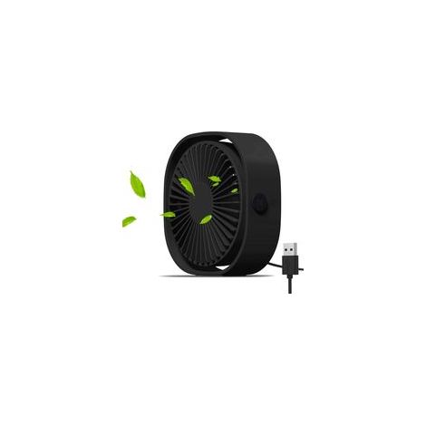 Mini-USB-Ventilator, tragbarer und leiser Tischventilator mit 3 einstellbaren Geschwindigkeitsstufen, USB-betrieben, für Zuhause und Büro (Schwarz) (1/5)
