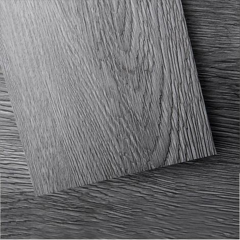 Lot de 36 Carrelage de Sol Autocollant en Vinyle Foncé Surface rigide, noyau dur, facile à monter soi-même, 5m²,Gris (1/5)