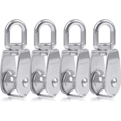 Filiyano-[DT] Lot de 4 roulettes pivotantes simples M25 en acier inoxydable 304, charge maximale 150 kg - Argent (1/5)