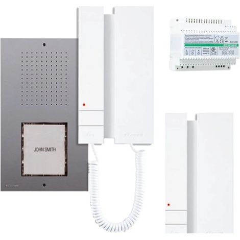Kit citofono bifamiliare comelit intercomunicante 2 fili 2 famiglie citofoni 2719W