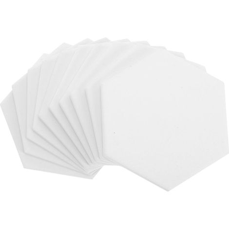 Dessous de verre hexagonaux vierges en céramique, lot de 10, matériau absorbant blanc. (1/5)