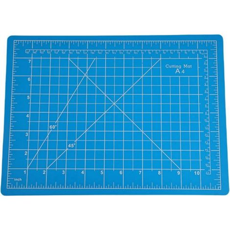 Snijmat - A4 - 5 Capas - Reticulado Métrico e Imperial - Líneas de Ángulo - Doble Cara - Azul - 1 Unidad (1/5)