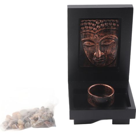 Porte-encens Bouddha en bronze - Support de bougie zen en pierre pour salon, hôtel et décoration intérieure - Taille unique (1/5)