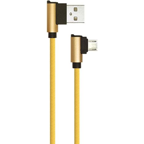 V-TAC Cavo Micro-USB 1m Ricarica Rapida 2.4A Diamond Series in Corda Antigroviglio Connettori a L Colore Oro (1/5)