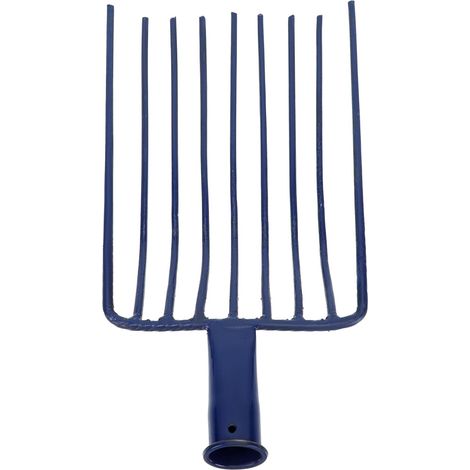 Fourche à Neuf Dents en Acier Robuste, Pelle à Charbon sans Manche, Outil de Jardinage Manuel pour Ramasser Pierres, Gravier et Terre Compacte, Usage Extérieur et Jardin, Râteau (1/5)