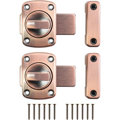 ® Lot de 1, loquets rotatifs pour porte, Sécurité loquet verrous, Noir