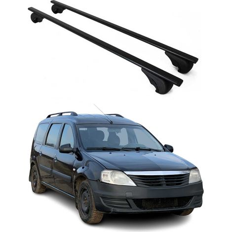 OMAC Dachträger Querträger für Dacia Logan MCV 2007-2012 – Abschließbar – Max. 75 kg – 2 Stangen Stahl Schwarz (1/5)