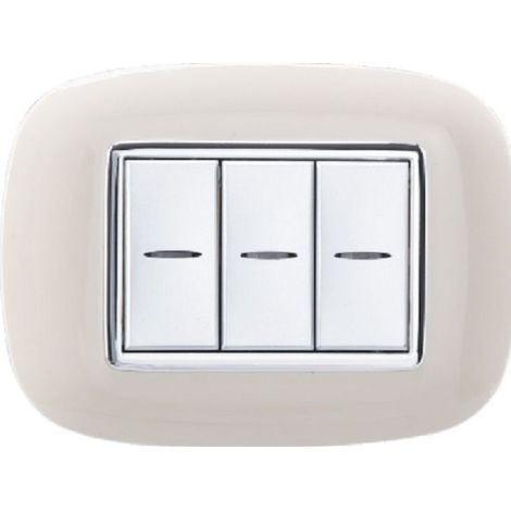 Plaque Ovale 3 4 6 Modules Couleur Sable Compatible Avec Bticino Axolute