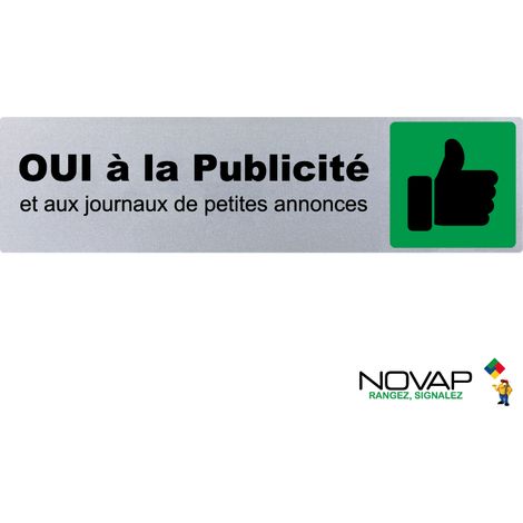 Plaque OUI à la publicité - couleur 170x45mm - 4038773