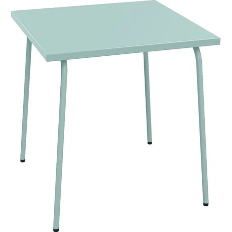 Table de jardin carrée L.70 cm en métal - Vert amande - MIRMANDE de MYLIA