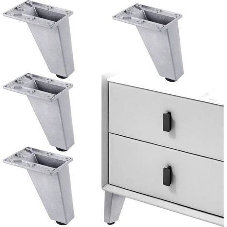 Pieds De Table Meuble Canapé - Convient pour Armoire Table Basse TV Et Autres Meubles Hauteur Réglable 4 Pièces 8 X 7 6,3 cm Robuste Durable Forte Capacité Aluminium Résistant à Abrasion et Lisse (1/5)