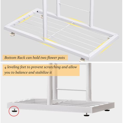 Étagère à 4 niveaux pour pots de fleurs, support pour plantes, échelle de rempotage, étagère de rangement robuste pour plantes en pot (1/2)