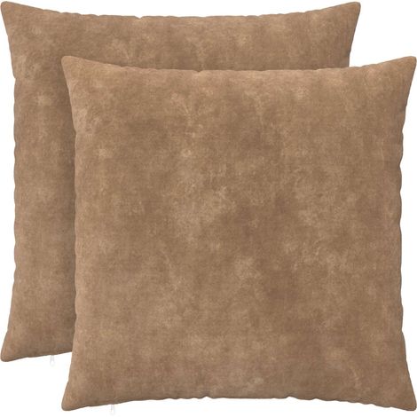 vidaXL Coussin avec oreiller HEERLEN 2 pc Taupe Fleece en microfibre (1/5)