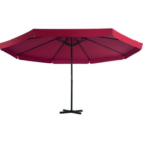 Maison Exclusive - Ombrellone da Giardino con Base Portatile Rosso