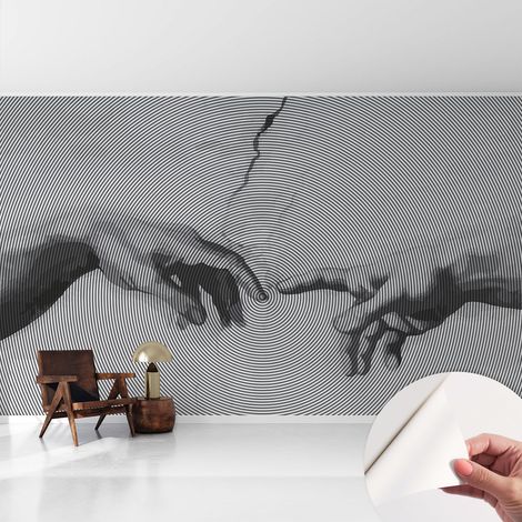 Carta da parati autoadesiva moderna - fotomurale - lavabile - ufficio - design moderno - Mani ipnotiche 416x254 cm (1/5)