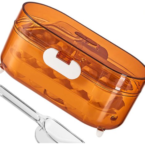 Eiswürfelform, Eiswürfelform mit Deckel, Silikonform, selbstgemachte Eisbälle, Haushaltseiswürfel, Eisbeutel, stabile, doppelwandige braune Trennwand (1/5)