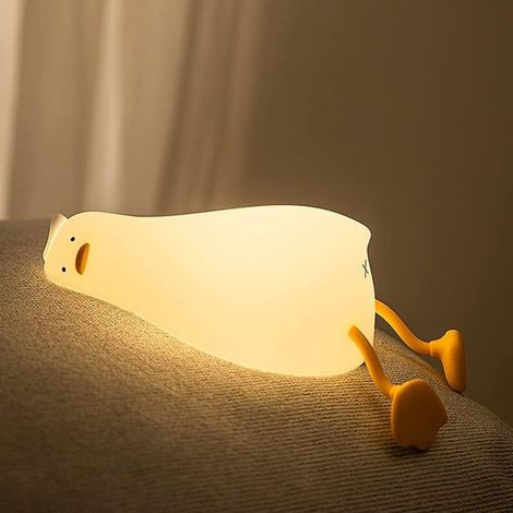 Silikon-Nachtlicht für Kinder LED-Enten-Nachttischlampe mit USB-Ladefunktion und Timer-Funktion 1200 mAh Kawaii-Nachtlicht mit Touch-Schalter und 3 (1/5)