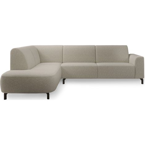 Selsey Lununa – Ecksofa mit Armlehne, Bouclé, Ottomane links, Graubeige