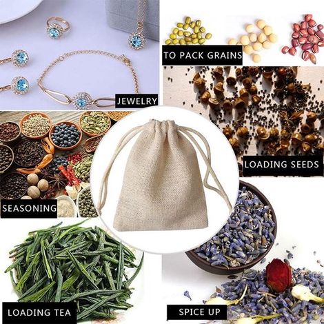 30 sacchetti di iuta - sacchetti di cotone con coulisse - sacchetti di iuta con coulisse - sacchetti regalo - sacchetti per imballaggio - adatti per gioielli, matrimoni, feste di Natale e lavori creat (1/4)
