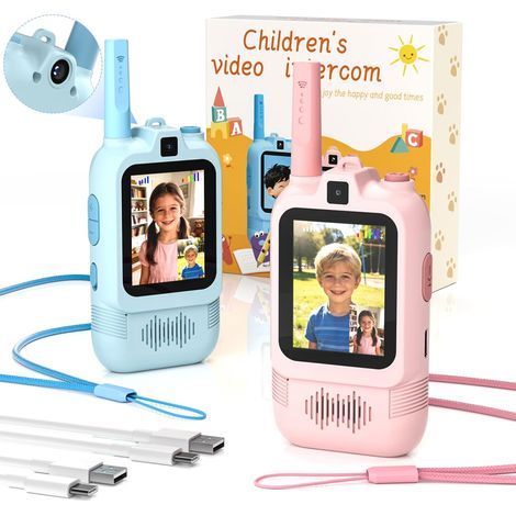 Lot de 2 Talkies-Walkies Vidéo - Double Caméra - ABS - Rechargeable USB-C - Enfants 3-12 Ans (1/5)