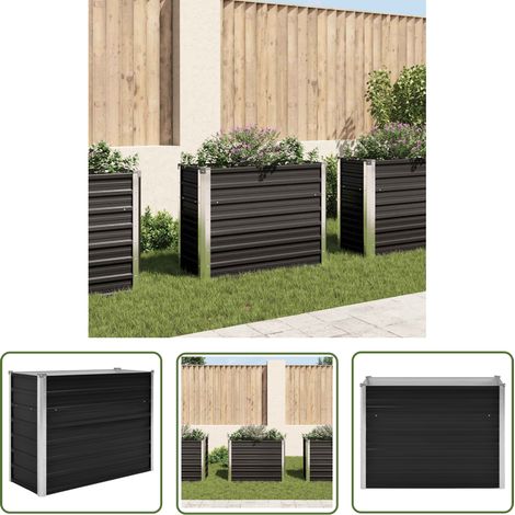 Lit surélevé de jardin Anthracite 100x40x77 cm Acier galvanisé (1/5)