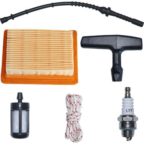 Ligne de filtre à carburant avec kit de corde de poignée de démarrage pour Stihl FS120 FS200 FS250 FS300 Coupe-bordures à fil Remplace 4134 141 0300 (1/5)