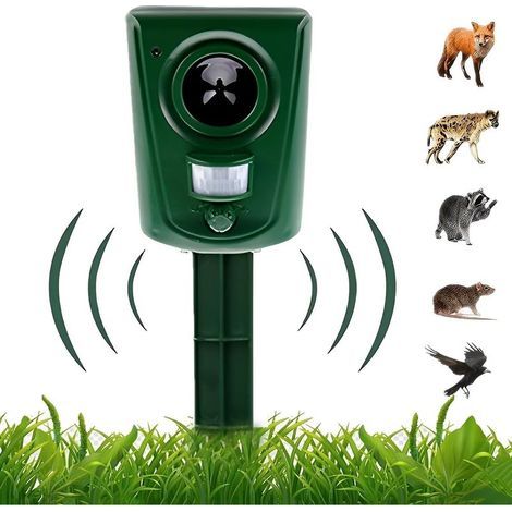 Repellente per gatti a ultrasuoni, a batteria, impermeabile, per esterni con rilevatore di movimento per giardino, cortile, campo, cani (1/5)