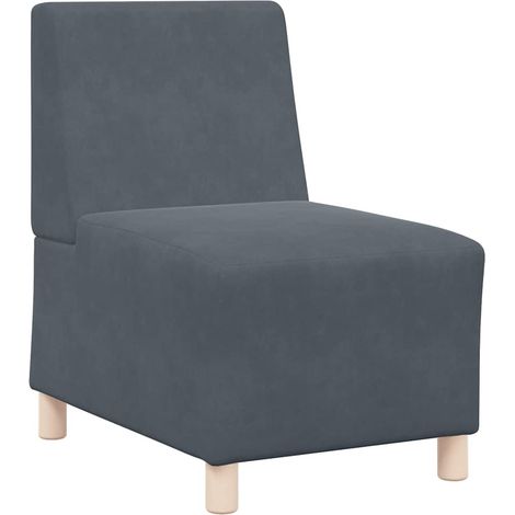 vidaXL Divano componibile senza braccioli grigio scuro 55 cm in velluto (1/5)