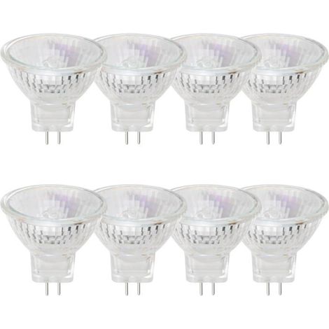 Lot De 8 Ampoules Halogènes Mr11-12 V-35 W-Culot Gu4-Bi-Pin-Intensité Variable-Couvercle En Verre-Diamètre : 35Mm-Blanc Chau[CA51] (1/5)