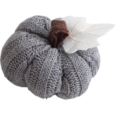 Ensemble de 3 petit tricoté Pumpkins, pour manteau de cheminée étagère,Gris (1/5)