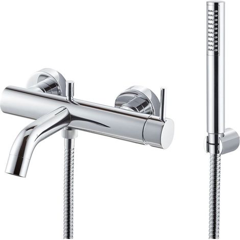 Vema Maira Bath Shower Mixer Tap with Shower Kit Wall Mounted - Chrome (1/2)