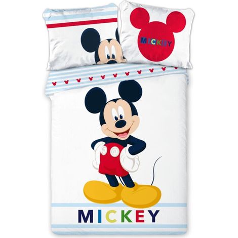 Parure de lit simple- Mickey debout - 140 cm x 200 cm