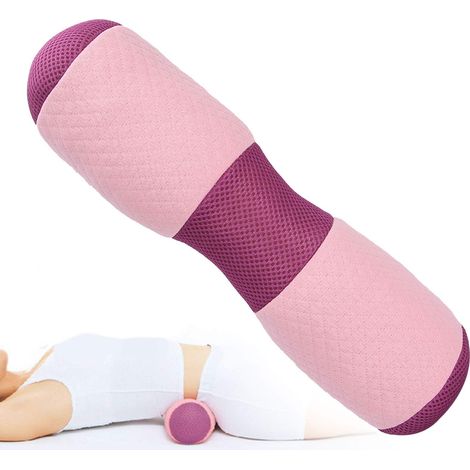 Oreiller de Yoga à la Taille, Ventilation Séchage sain et Respirant Oreiller Lombaire de Yoga, Rouleau de Yoga avec Remplissage d'épeautre Housse Lavable en Coton Rouleau de traversin de Yoga pour Le (1/5)