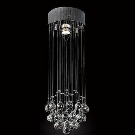 TRADE SHOP - Lampadario Con Cristalli Goccia Da Soffitto Lampada Gu10 Pendente Sospensione 90620 -
