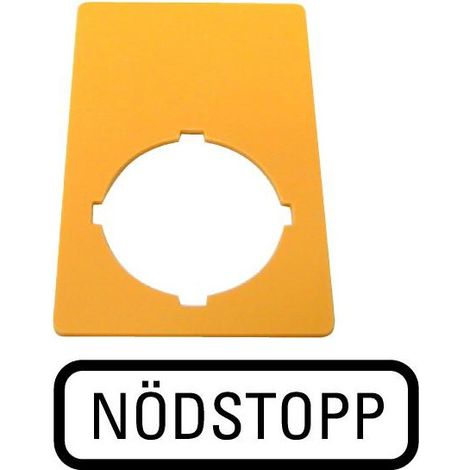 Étiquette arrêt d'urgence jaune HxL 50x33mm NÖDSTOPP EATON M22-XZK-S99