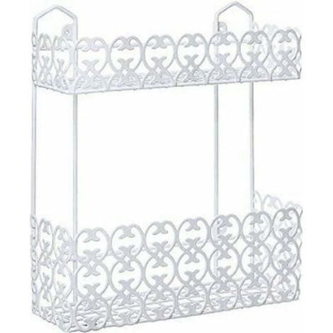 Cleafe - Portaoggetti Sapone Bagnoschiuma 2 Piani Ripiani Appoggio Bagno Da Parete 52525 - (1/2)