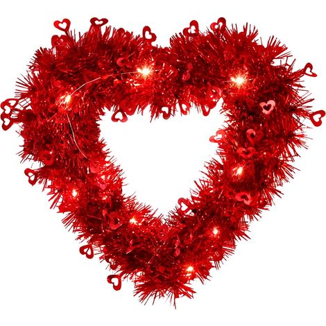 Guirlande En Forme De Cœur - Décoration Pour Porte D'Entrée - Idéale Pour La Saint-Valentin, Mariage Et Fêtes - En Plastique - 1 Pièce (1/5)