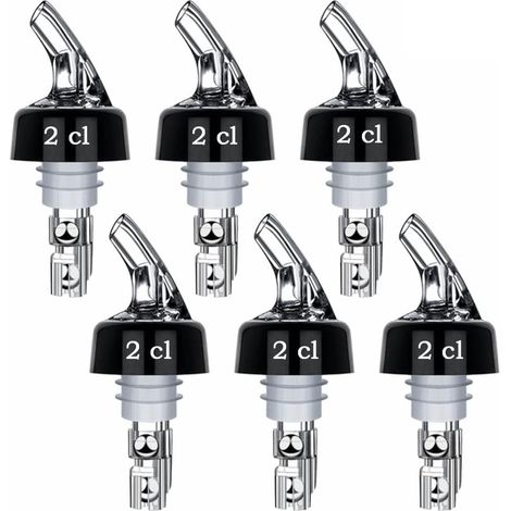 Distributeur de 6 bouteilles de 2 cl avec bec verseur et doseur automatique pour vin, cocktails et boissons de bar à domicile (750 ml) - Usage quotidien (1/5)