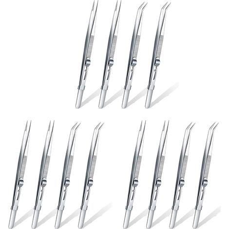 12 Pièces Pince à Souder de Précision ESD Antistatique Industrielle Pince à Épiler Électronique Ensemble D'Outils pour la Fabrication de Artisanat (1/4)