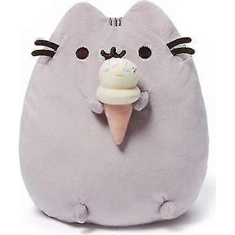 Sushi-Katze-Plüschtier mit Essstäbchen, Kawaii-Donuts und Pizza-Spielzeug, weiche graue Plüschkatze, 18 cm, für Kinder - r2