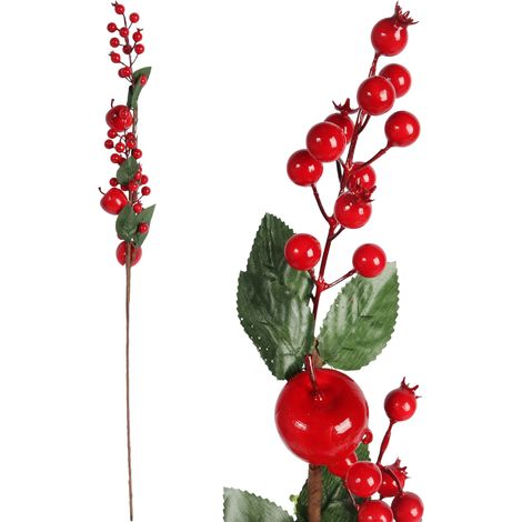 Ramo di sorbo con mele e foglie, 72 cm, rosso (1/5)