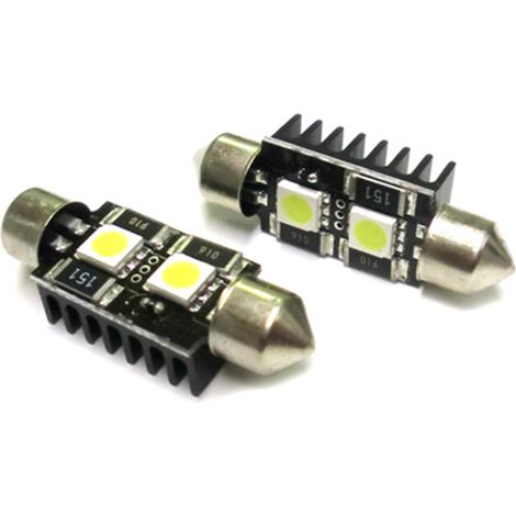 Lampada Led Siluro Canbus No Errore T11 C5W 39mm 2 SMD 5050 12V Luci Targa Con Resistenza (1/2)
