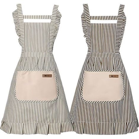 Tablier de cuisine - 2 Pièces - Tabliers de cuisine - Tablier - Tabliers - Tabliers de cuisson - Bretelles réglables - Mélange coton-lin - Avec poches - Tablier de poterie - Tablier de peinture - Pour (1/5)