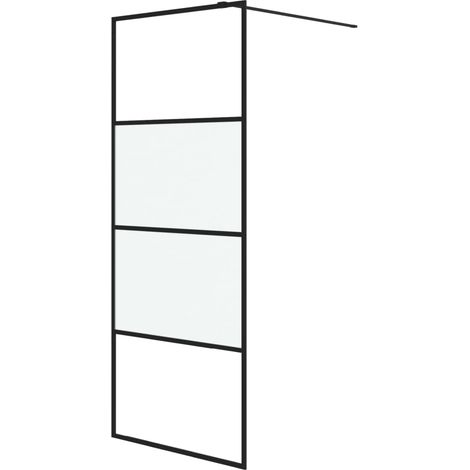 Maison Exclusive - Parete Doccia Walk in Nera 80x195 cm Vetro Semi Smerigliato ESG