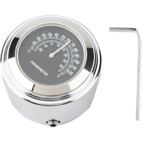 Motorradthermometer, Lenker-Temperaturanzeige, 22-25 mm Edelstahl-Montageanzeige für Fahrzeuge mit Lenker.